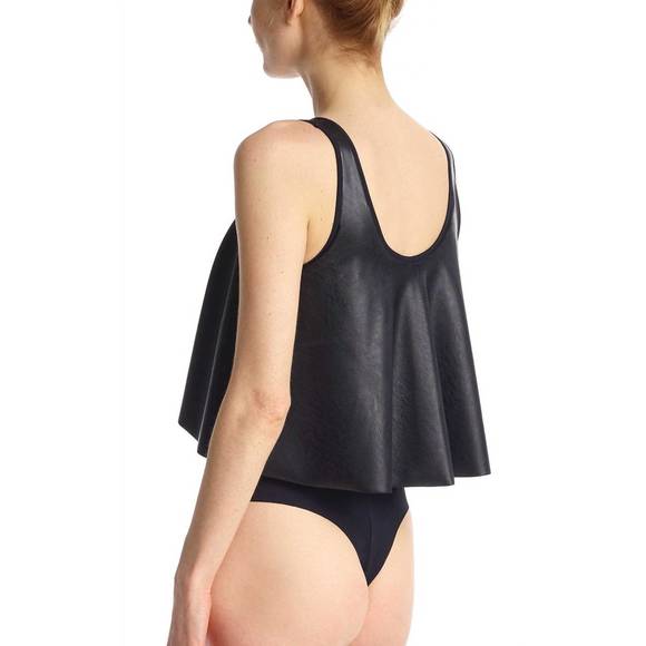 NEW COMMANDO faux leather loose layer bodysuit in black - Picture 2 of 2